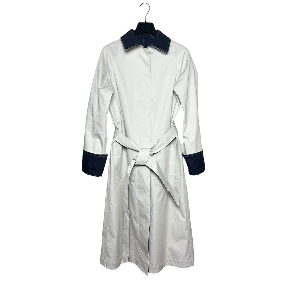 Aligne Barnaby Reversable Blue & Beige Trench Coat Small - Picture 4 of 10